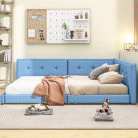 Upholstered Full Size Platform Bed With USB Ports And LED Belt