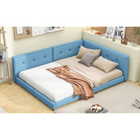 Upholstered Full Size Platform Bed With USB Ports And LED Belt