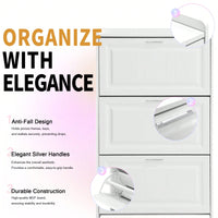 3 Flip Drawer Shoe Storage Cabinet With Apron Design, Modern Shoe Organizer Cabinet For Entryway, Hallway, Living Room