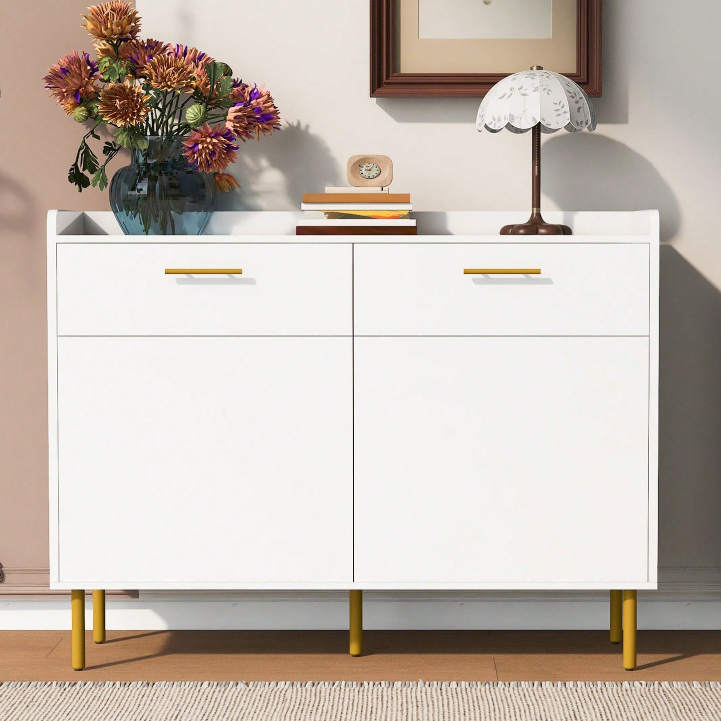 Stylish Modern Storage Cabinet with Drawers and Doors for Living Room or Study Durable MDF Construction Easy Assembly