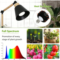 20W Full Spectrum LED Grow Light with Timer Adjustable Gooseneck for Indoor Plants Promotes Growth and Flowering 4/8/12H Cycle