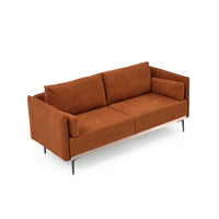 3-Seat Sofa With Stainless Steel Trim And Metal Legs For Living Room