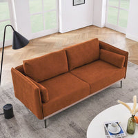 3-Seat Sofa With Stainless Steel Trim And Metal Legs For Living Room