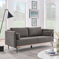 3-Seat Sofa With Stainless Steel Trim And Metal Legs For Living Room