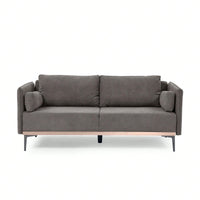 3-Seat Sofa With Stainless Steel Trim And Metal Legs For Living Room