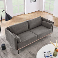 3-Seat Sofa With Stainless Steel Trim And Metal Legs For Living Room