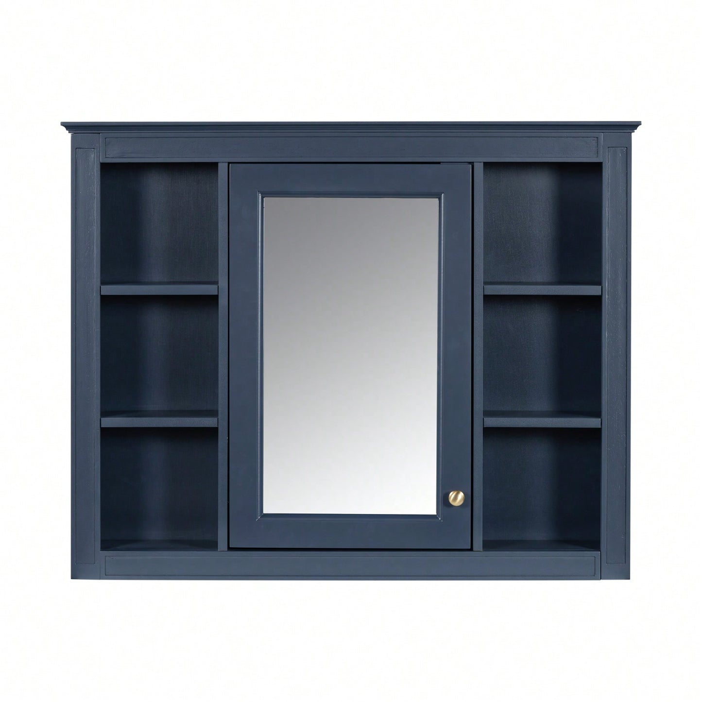 Wall Mounted Bathroom Storage Cabinet, Modern Bathroom Wall Cabinet With Mirror, Mirror Cabinet With 6 Open Shelves