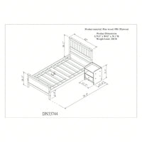 Twin Bed With Headboard And Footboard For Kids, Teens, Adults,With A Nightstand