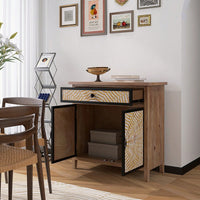 Stylish Storage Cabinet with Drawers and Doors for Living Room Dining Room Entryway Buffet Server