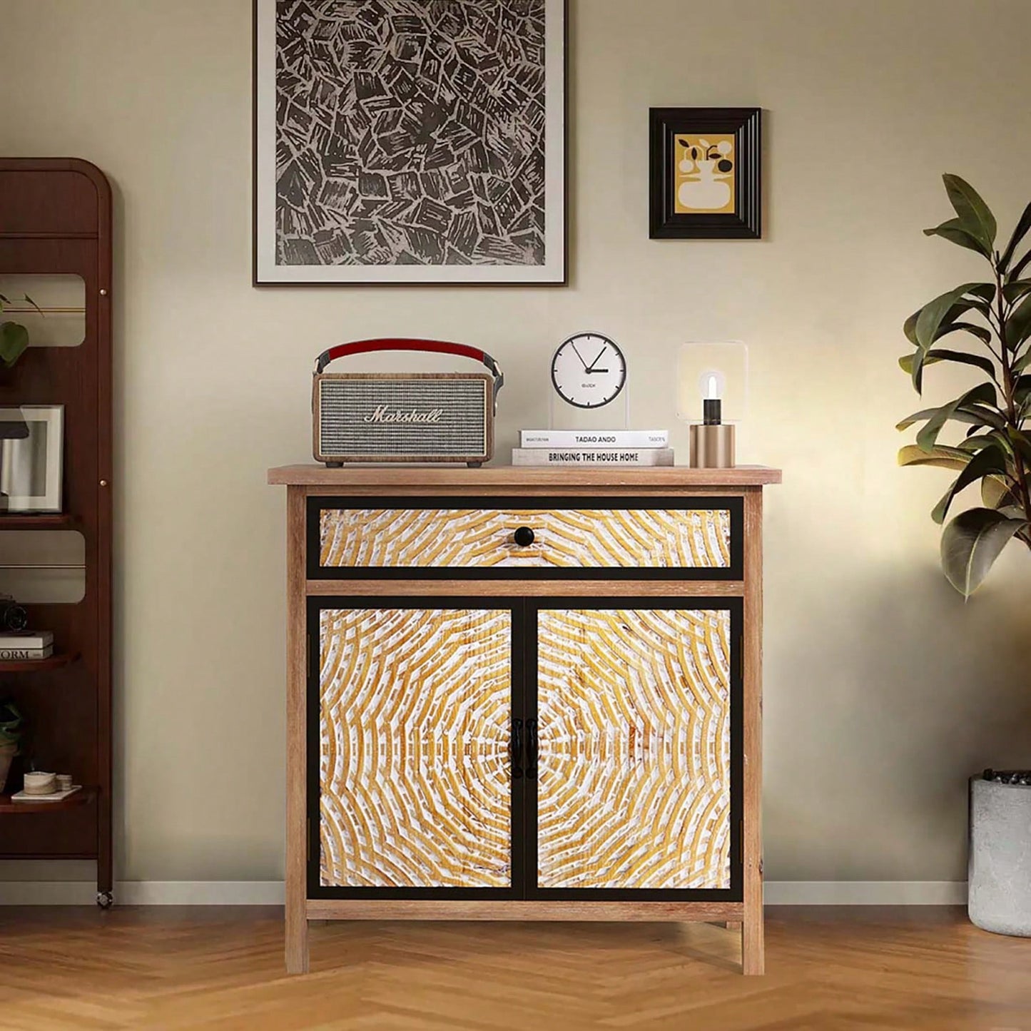 Stylish Storage Cabinet with Drawers and Doors for Living Room Dining Room Entryway Buffet Server