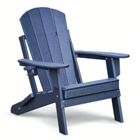 Folding Outdoor Adirondack Chair For Relaxing, HDPE All-Weather Fire Pit Chair, Patio Lawn Chair For Outside Deck Garden Backyardf Balcony