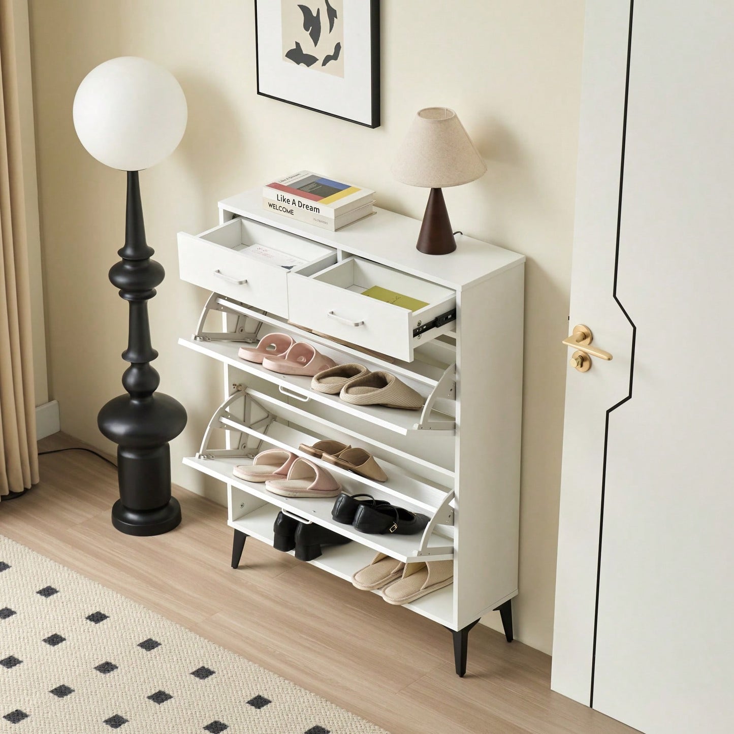 Spacious Shoe Storage Cabinet with Adjustable Shelves Holds 20 Pairs Perfect for Entryway Organization