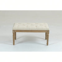 32" French Vintage Bedroom Bench Upholstered Dining Benches, Fabric End Of Bed Bench For Bedroom Dining Room Living Room Entryway