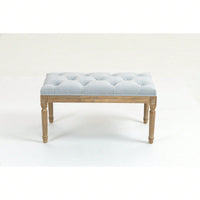 32" French Vintage Bedroom Bench Upholstered Dining Benches, Fabric End Of Bed Bench For Bedroom Dining Room Living Room Entryway