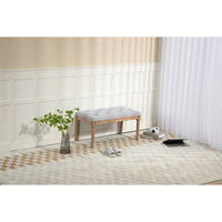 32" French Vintage Bedroom Bench Upholstered Dining Benches, Fabric End Of Bed Bench For Bedroom Dining Room Living Room Entryway