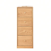 Solid Oak Bedside Table Storage Cabinet For Living Room - Free-Standing Corner Cabinets Storage Table