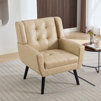 Soft Teddy Material Ergonomics Accent Chair Living Room Chair Bedroom Chair Home Chair With Black Legs For Indoor Home