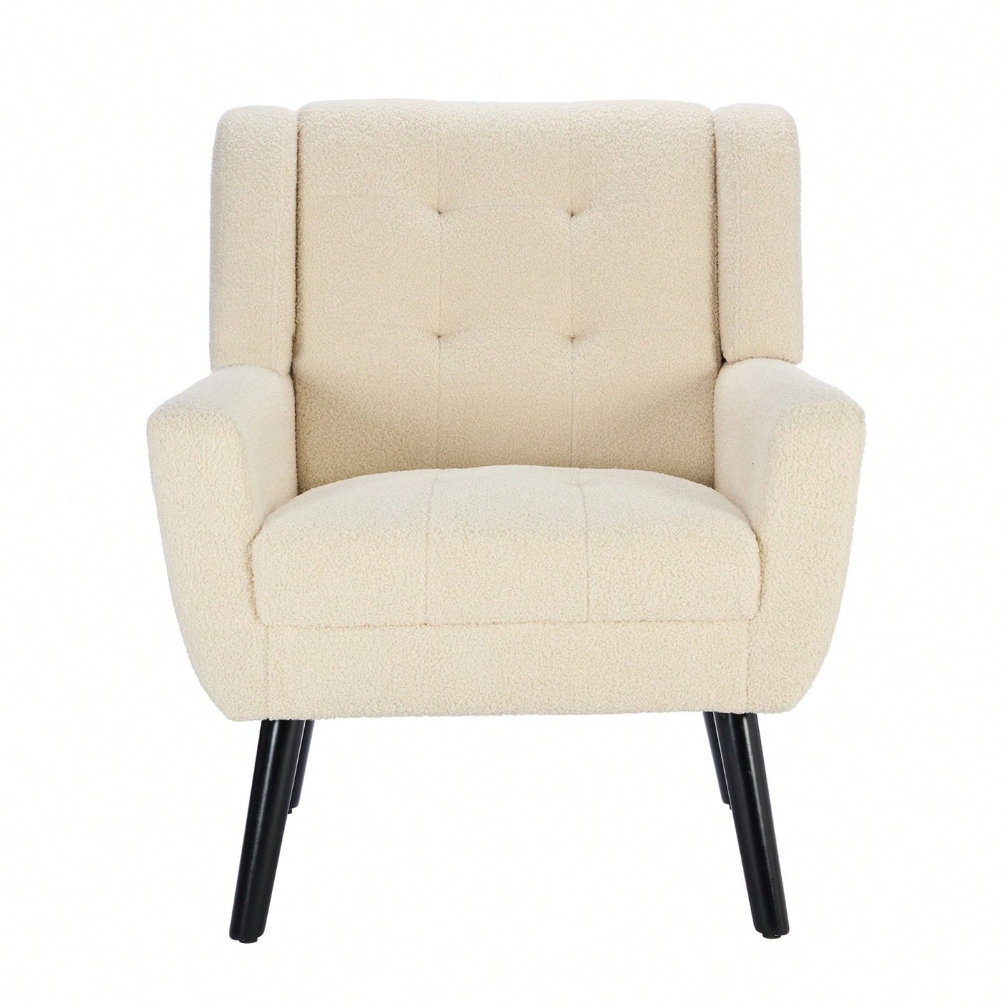 Soft Teddy Material Ergonomics Accent Chair Living Room Chair Bedroom Chair Home Chair With Black Legs For Indoor Home