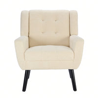 Soft Teddy Material Ergonomics Accent Chair Living Room Chair Bedroom Chair Home Chair With Black Legs For Indoor Home