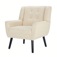 Soft Teddy Material Ergonomics Accent Chair Living Room Chair Bedroom Chair Home Chair With Black Legs For Indoor Home