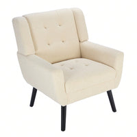 Soft Teddy Material Ergonomics Accent Chair Living Room Chair Bedroom Chair Home Chair With Black Legs For Indoor Home