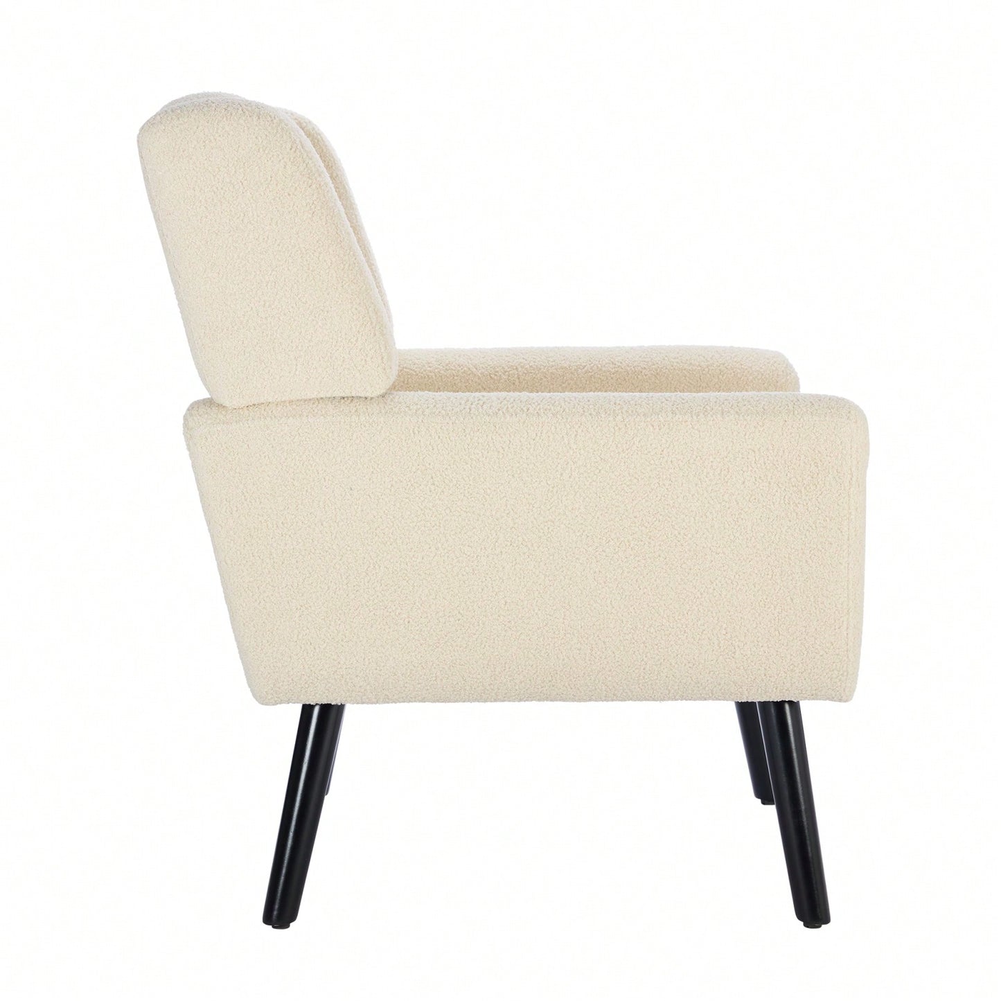 Soft Teddy Material Ergonomics Accent Chair Living Room Chair Bedroom Chair Home Chair With Black Legs For Indoor Home