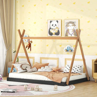 Full Size Tent Floor Bed With Triangle Structure