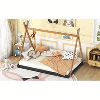 Full Size Tent Floor Bed With Triangle Structure