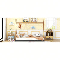 Full Size Tent Floor Bed With Triangle Structure