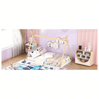 Full Size Tent Floor Bed With Triangle Structure