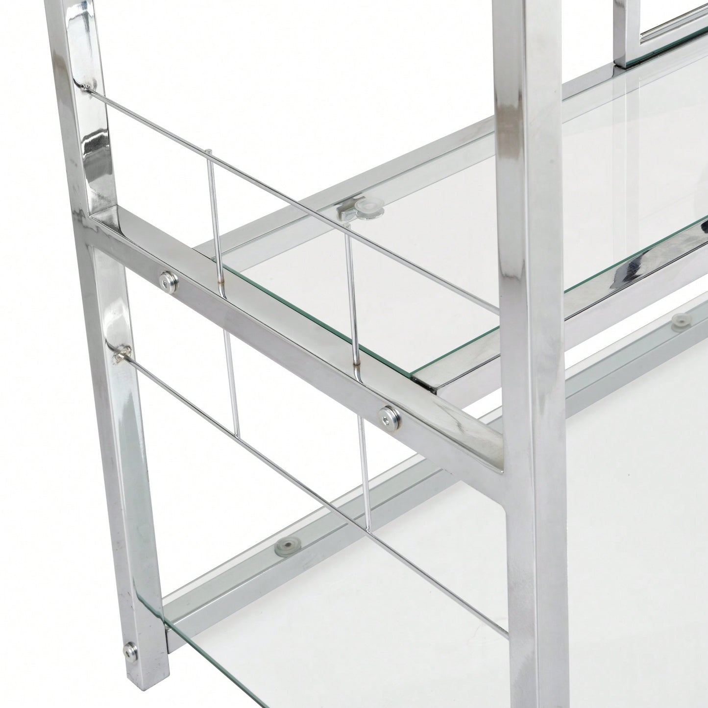 Spacious 12 Bottle Wine Rack with 15 Stemware Holders and 3-Tier Glass Shelves for Kitchen and Dining Room