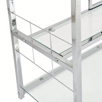 Spacious 12 Bottle Wine Rack with 15 Stemware Holders and 3-Tier Glass Shelves for Kitchen and Dining Room