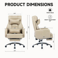 Ergonomic High Back Office Chair with Lumbar Support and Headrest 155° Recline Comfortable Boss Chair
