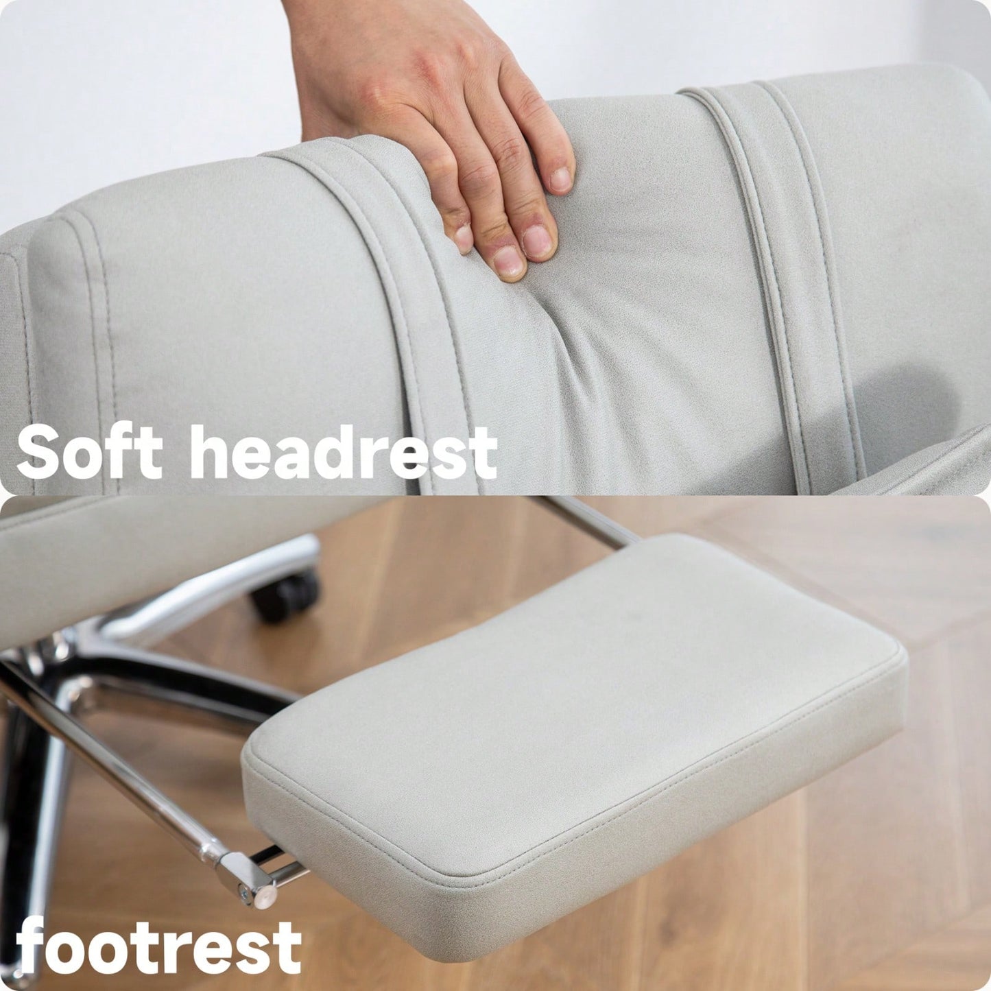 Ergonomic High Back Office Chair with Lumbar Support and Headrest 155° Recline Comfortable Boss Chair