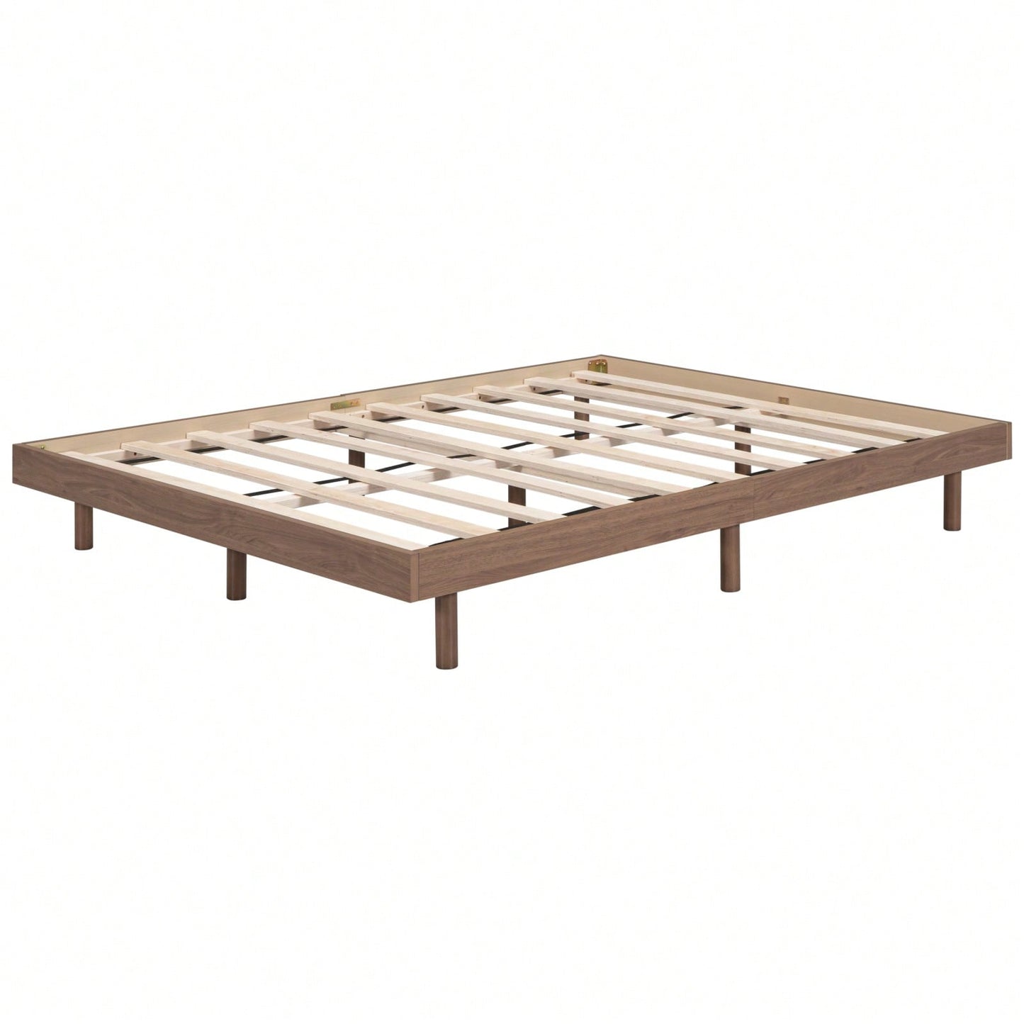 Modern Full Floating Platform Bed Frame With Wood Slat Support, No Box Spring Needed, Easy Assembly, Queen Size