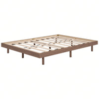 Modern Full Floating Platform Bed Frame With Wood Slat Support, No Box Spring Needed, Easy Assembly, Queen Size