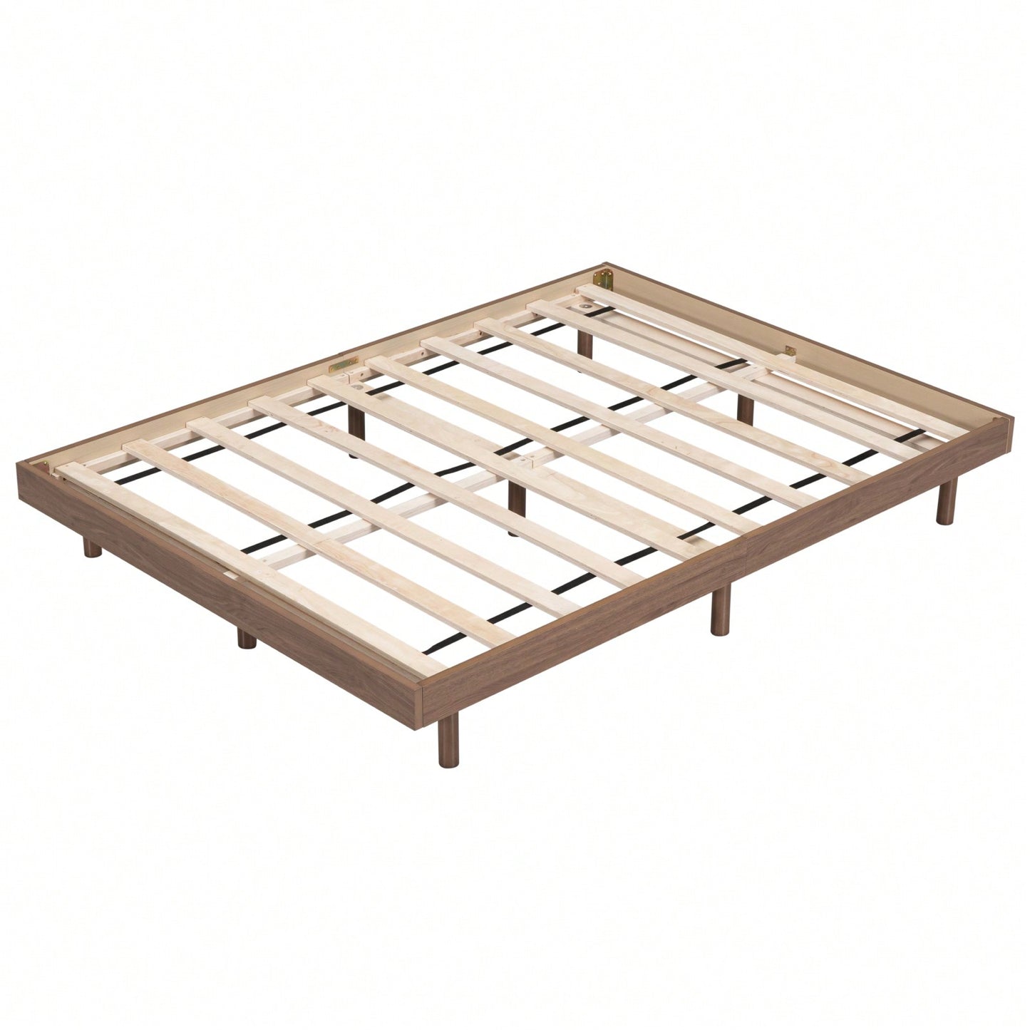 Modern Full Floating Platform Bed Frame With Wood Slat Support, No Box Spring Needed, Easy Assembly, Queen Size