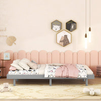 Modern Full Floating Platform Bed Frame With Wood Slat Support, No Box Spring Needed, Easy Assembly, Queen Size