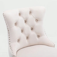 Contemporary Velvet Barstools Set of 2 High Back Tufted Upholstered Counter Chairs with Wood Legs and Chrome Trim