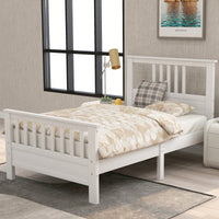 Twin Size Platform Bed Frame With Headboard And Footboard, Wood Slat Support, No Box Spring Needed, Easy Assembly