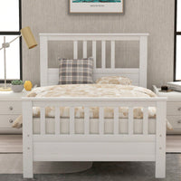 Twin Size Platform Bed Frame With Headboard And Footboard, Wood Slat Support, No Box Spring Needed, Easy Assembly