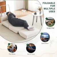 Foldable Single Sofa Bed With Pillow, Portable Foldable Sofa Bed, Leisure Sofa Chair, Easy To Store, Made Of Breathable And Wearable Linen