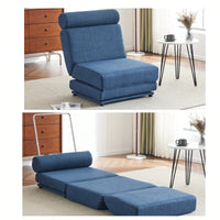 Foldable Single Sofa Bed With Pillow, Portable Foldable Sofa Bed, Leisure Sofa Chair, Easy To Store, Made Of Breathable And Wearable Linen