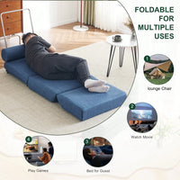 Foldable Single Sofa Bed With Pillow, Portable Foldable Sofa Bed, Leisure Sofa Chair, Easy To Store, Made Of Breathable And Wearable Linen