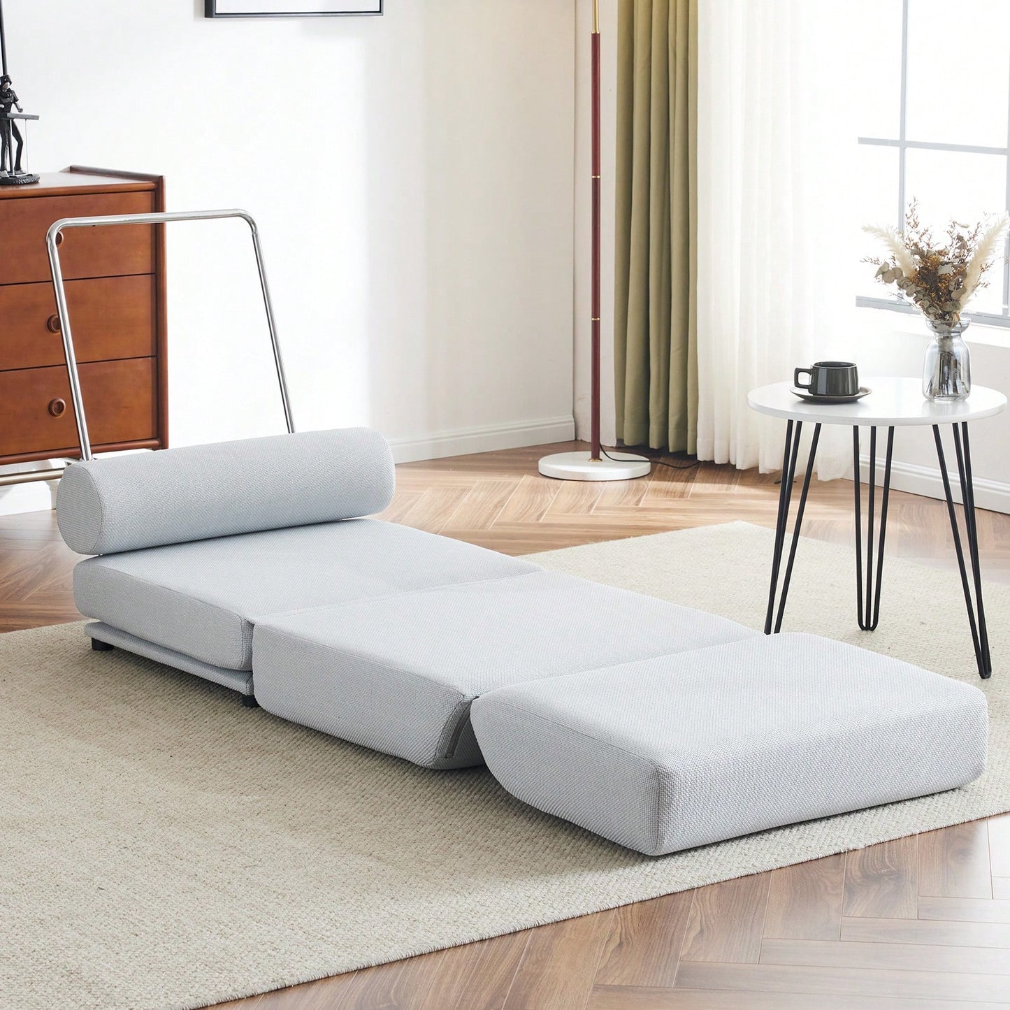 Foldable Single Sofa Bed With Pillow, Portable Foldable Sofa Bed, Leisure Sofa Chair, Easy To Store, Made Of Breathable And Wearable Linen