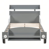 Car-Shaped Platform Bed,Twin Bed With Storage Shelf For Bedroom