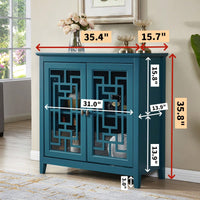 Storage Cabinet, Buffet Sideboard, Teal Blue