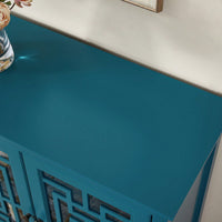 Storage Cabinet, Buffet Sideboard, Teal Blue