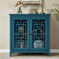 Storage Cabinet, Buffet Sideboard, Teal Blue