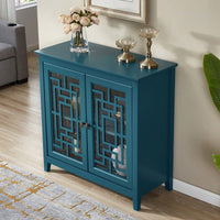 Storage Cabinet, Buffet Sideboard, Teal Blue